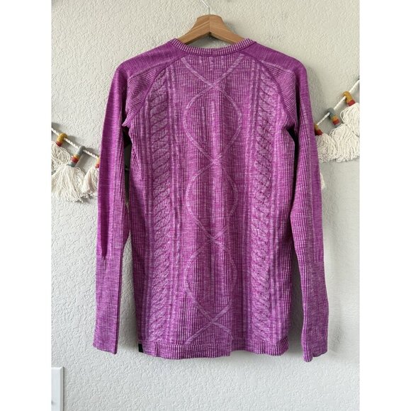 Lululemon Rest Less Ultra Violet Long Sleeve Seamless Top Run On The Go Yoga 4 - Picture 6 of 9